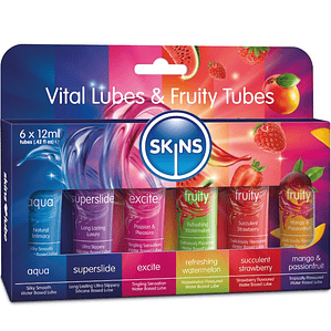 SKINS - KIT DE LUBRIFICANTES VITAL & FRUITY 6 x 12 ML