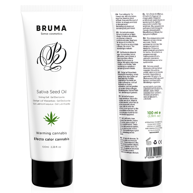BRUMA - SATIVA SEED OIL SLIDING GEL AQUECEDOR SABOR CANNABIS 100 ML 1
