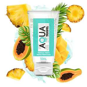 AQUA TRAVEL - LUBRIFICANTE AQUA TRAVEL BASE DE ÁGUA FRUTAS TROPICAIS - 50 ML