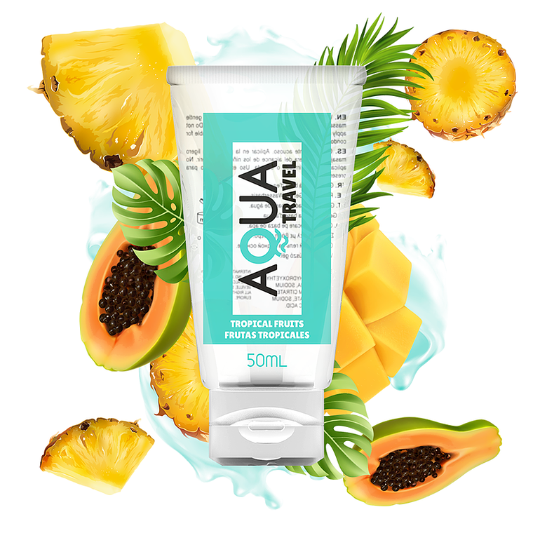 AQUA TRAVEL - LUBRIFICANTE AQUA TRAVEL BASE DE ÁGUA FRUTAS TROPICAIS - 50 ML 1