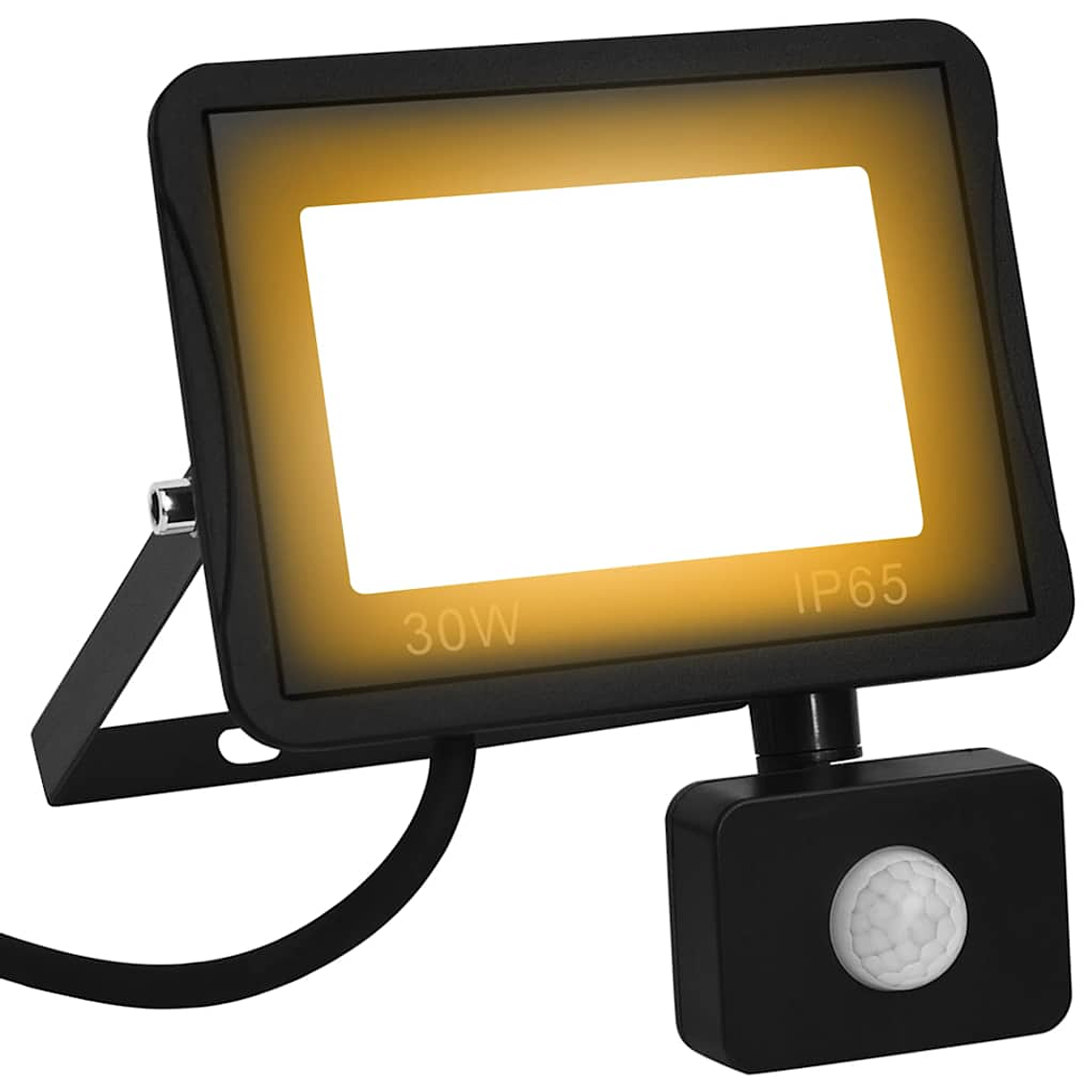 vidaXL Projetor c/ iluminação LED e sensor 30 W branco quente 1