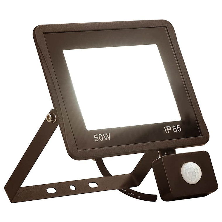 vidaXL Projetor c/ iluminação LED e sensor 50 W branco quente 1