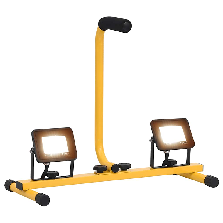 vidaXL Projetor c/ iluminação LED e pega 2x10 W branco quente 1