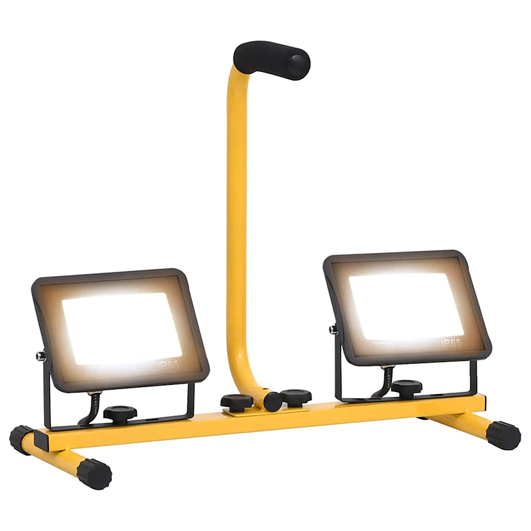 vidaXL Projetor c/ iluminação LED e pega 2x30 W branco quente 1