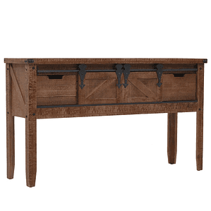 vidaXL Mesa consola madeira de abeto maciça 131x35,5x75 cm castanho