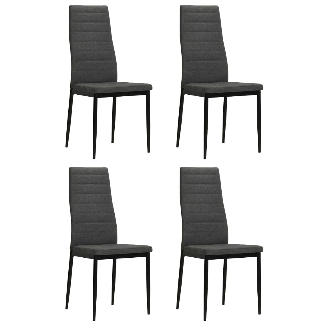 vidaXL Cadeiras de jantar 4 pcs tecido cinzento-escuro 1
