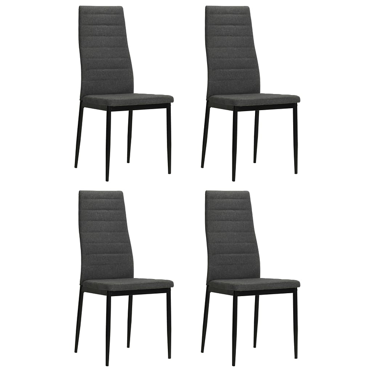 vidaXL Cadeiras de jantar 4 pcs tecido cinzento-escuro 1