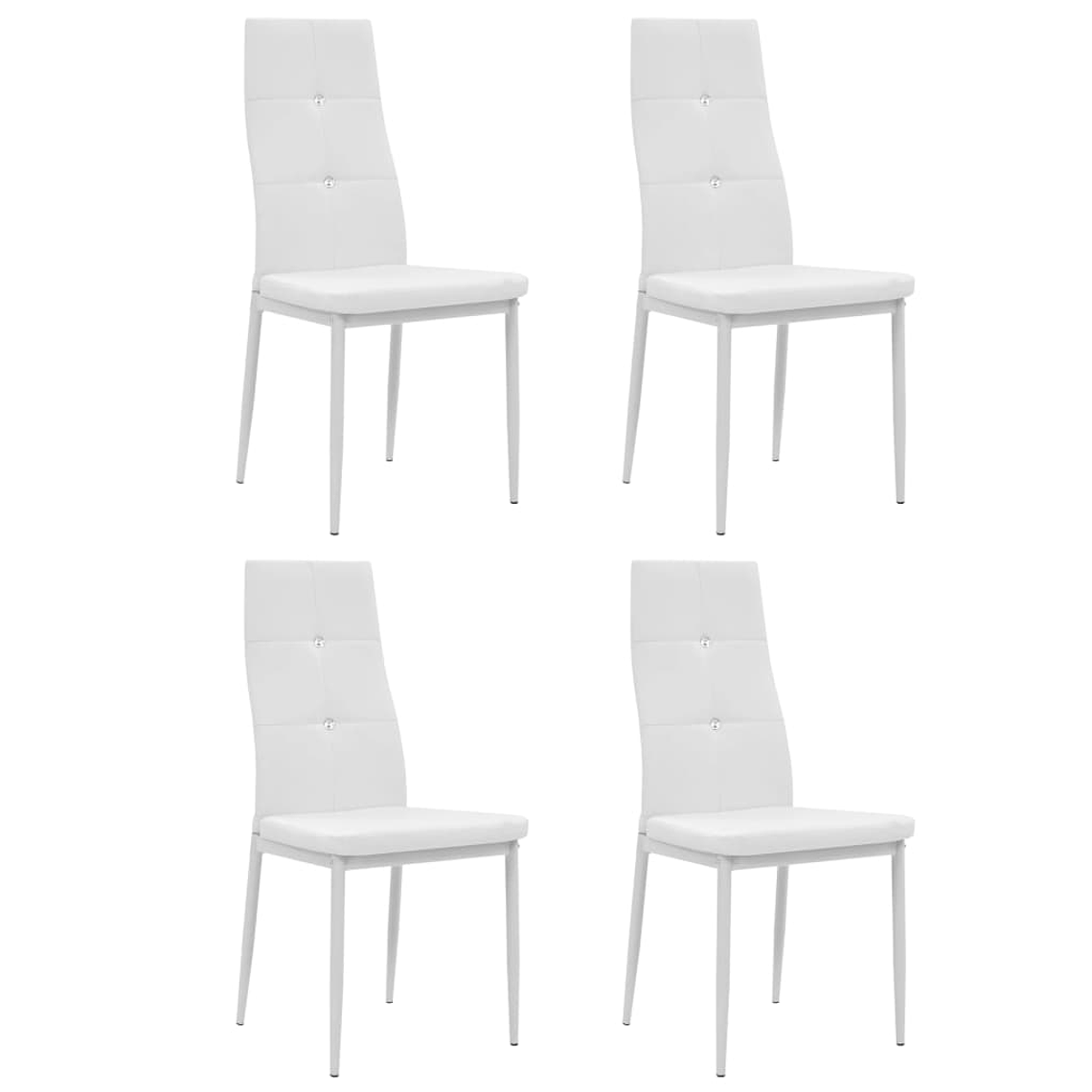 vidaXL Cadeiras de jantar 4 pcs couro artificial branco 1