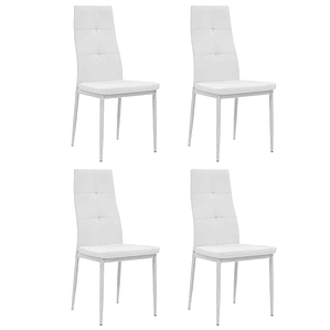 vidaXL Cadeiras de jantar 4 pcs couro artificial branco
