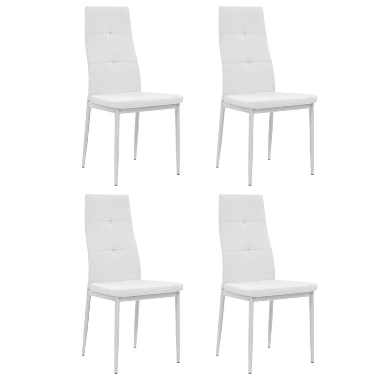 vidaXL Cadeiras de jantar 4 pcs couro artificial branco 1