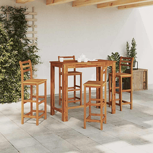 vidaXL Mesa de bar em madeira de acácia maciça 120x60x105 cm