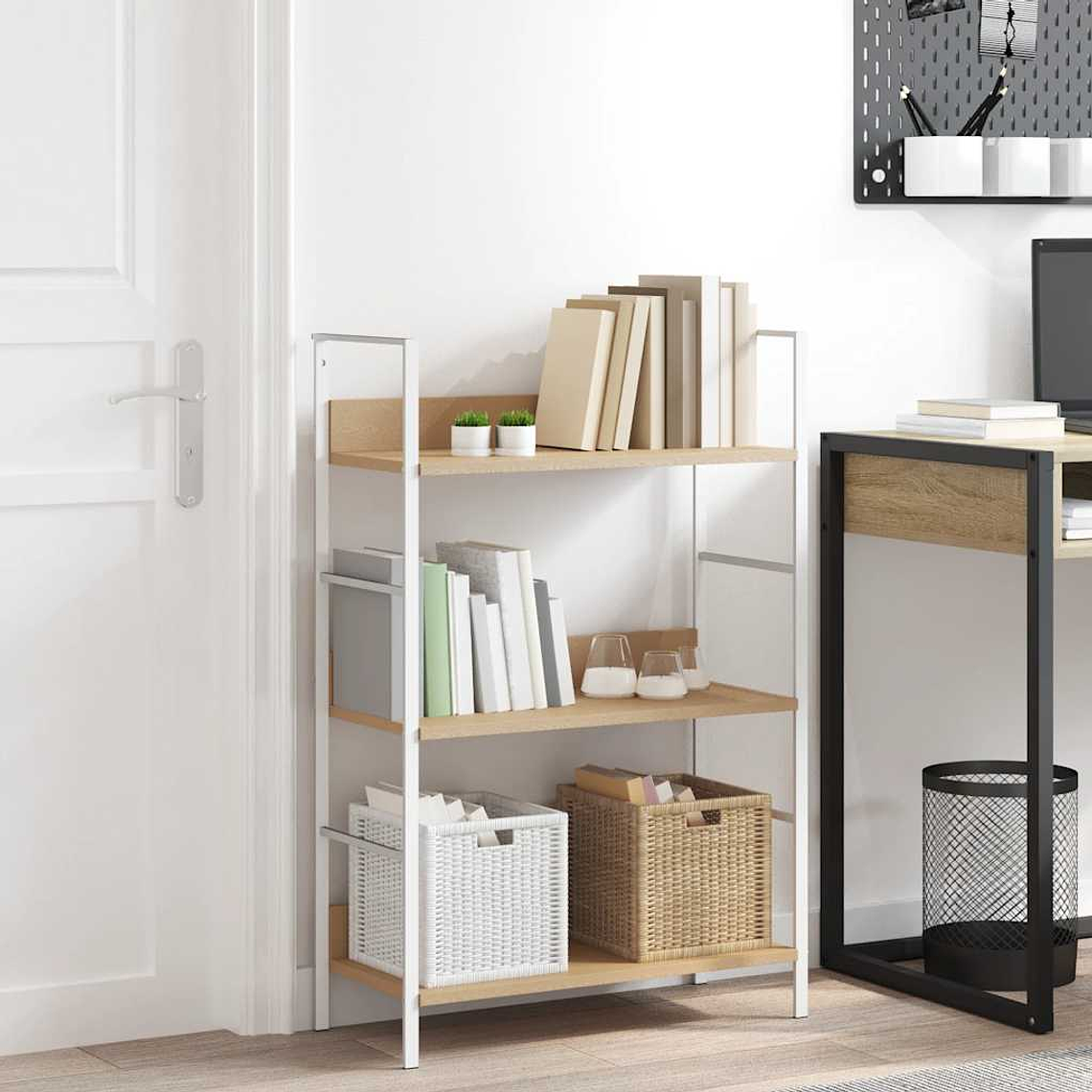 vidaXL Estante 3 prateleiras derivados de madeira cor carvalho 1