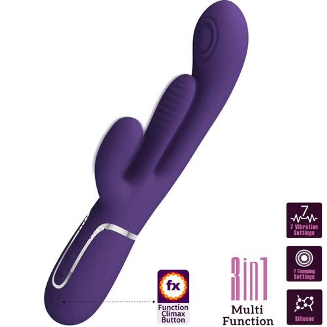 Vibrador Multifuncional Coelho Shania Triple Rabbit | 7 Funções de Batida e Vibração 1