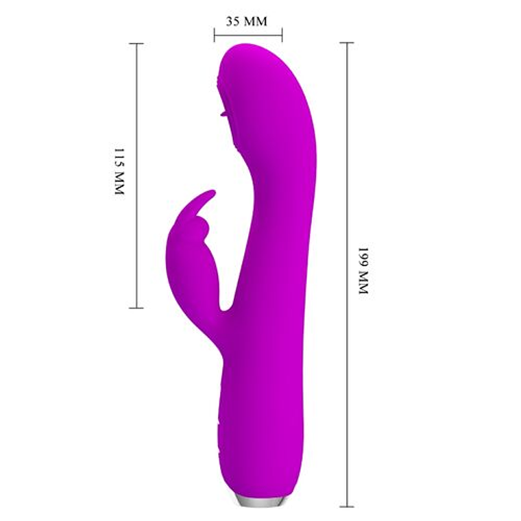 Vibrador Recarregável Rachel com Ventosa e Ponta de Língua | 12 Funções | Pretty Love 3