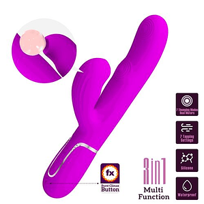 Vibrador Multifuncional 3 em 1 Perlita Violeta para Ponto G | 7 Funções de Batida e Toque | Pretty Love