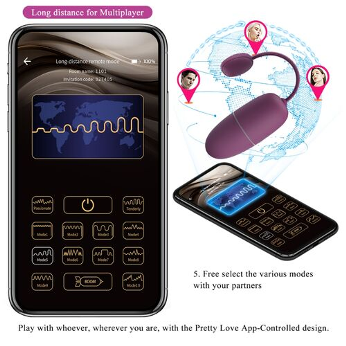 Ovo Vibratório Nymph Controlado por App Lilás | 12 Funções e Treino do Pavimento Pélvico 15