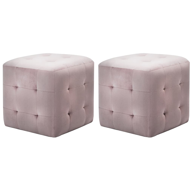vidaXL Mesas de cabeceira 2 pcs 30x30x30 cm veludo rosa 1