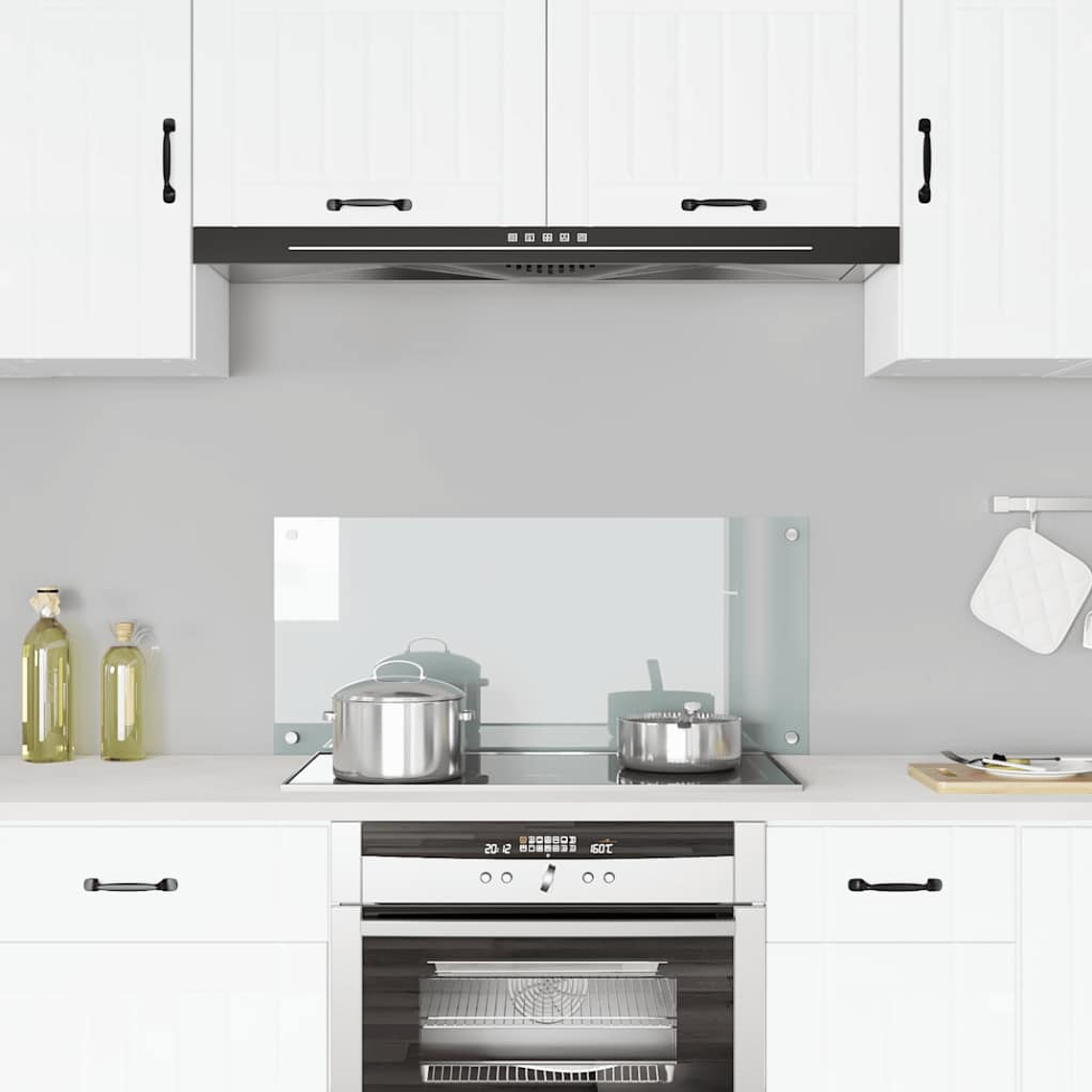 vidaXL Painel anti-salpicos cozinha 90x40 cm vidro temp. transparente 1