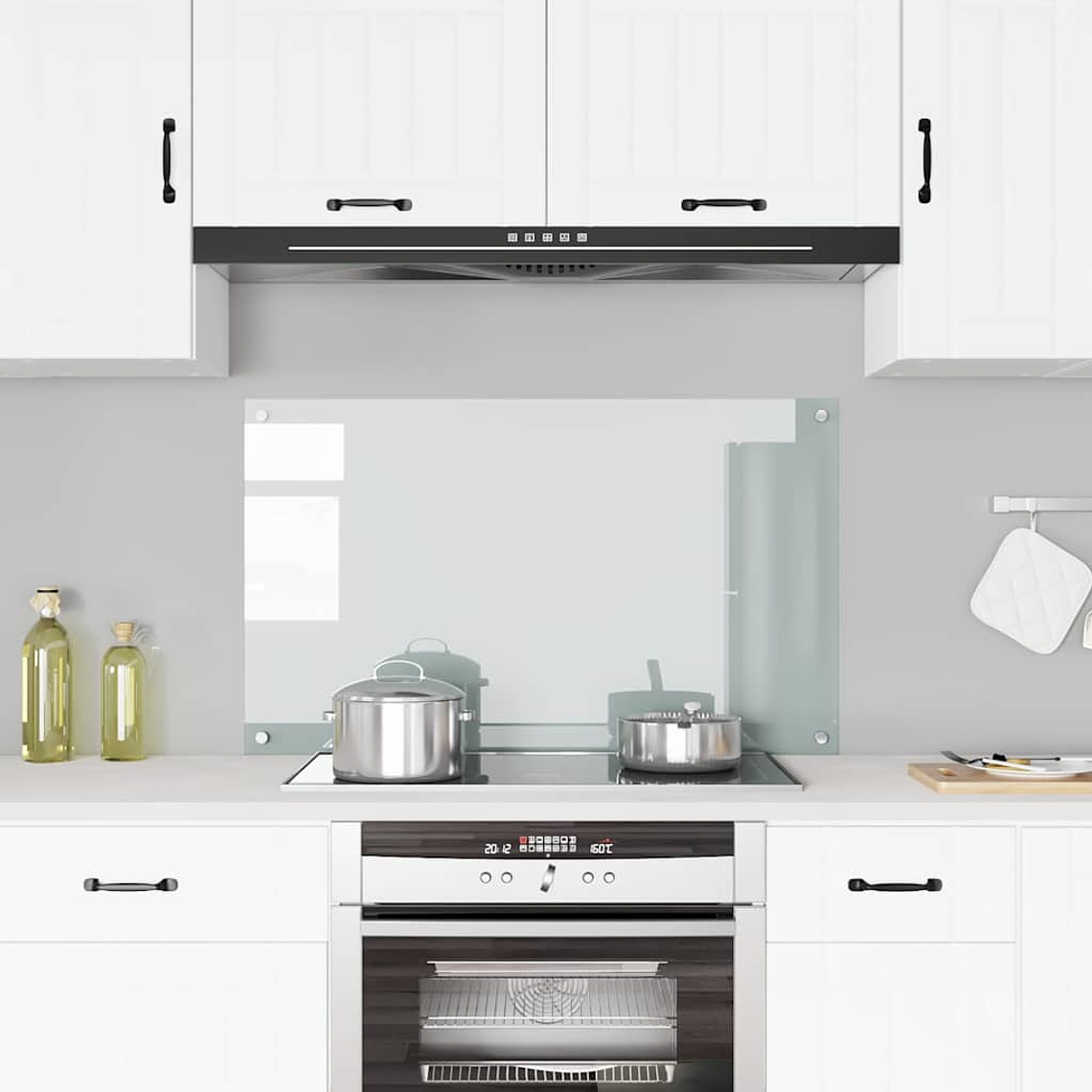 vidaXL Painel anti-salpicos cozinha 100x60 cm vidro temp. transparente 1