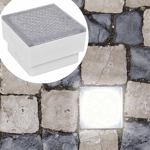 vidaXL Luzes LED de encastrar no chão 12 pcs 100x100x68 mm
