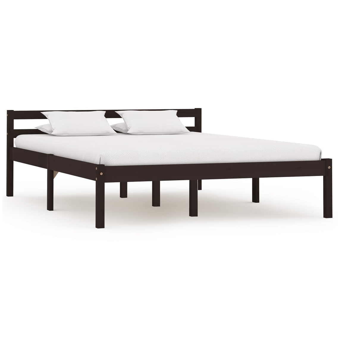 vidaXL Estrutura de cama 120x200 cm pinho maciço castanho-escuro 1