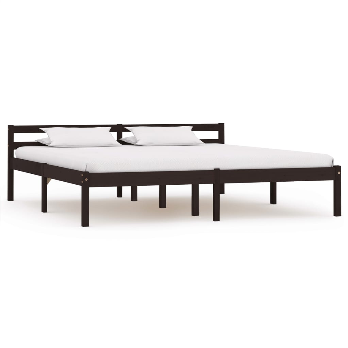 vidaXL Estrutura de cama 160x200 cm pinho maciço castanho-escuro 1