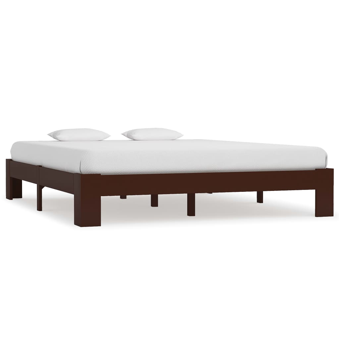 vidaXL Estrutura de cama 160x200 cm pinho maciço castanho-escuro 1