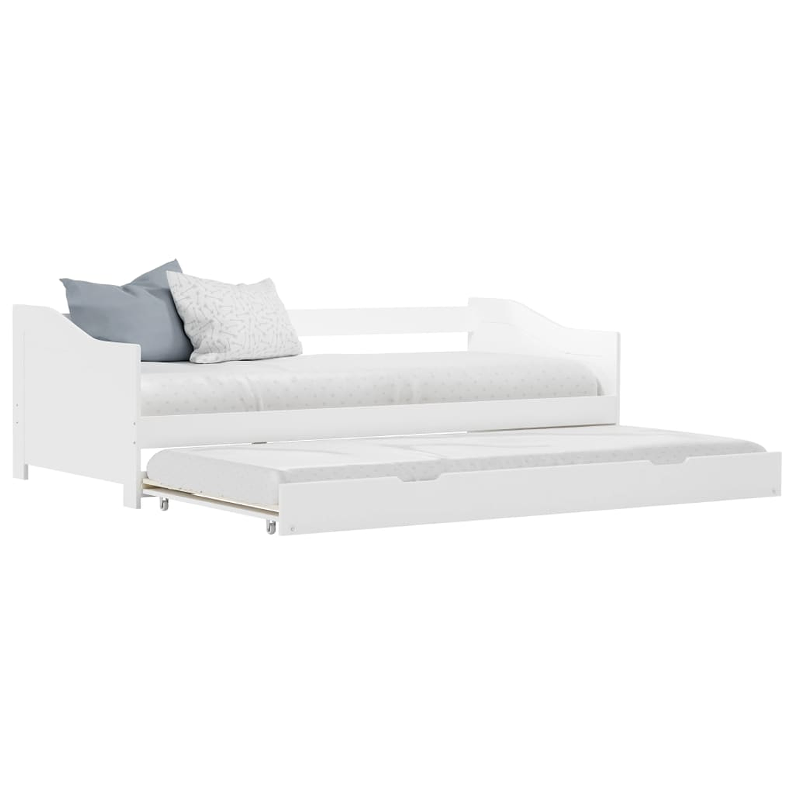 vidaXL Estrutura sofá-cama de puxar madeira de pinho 90x200 cm branco 1