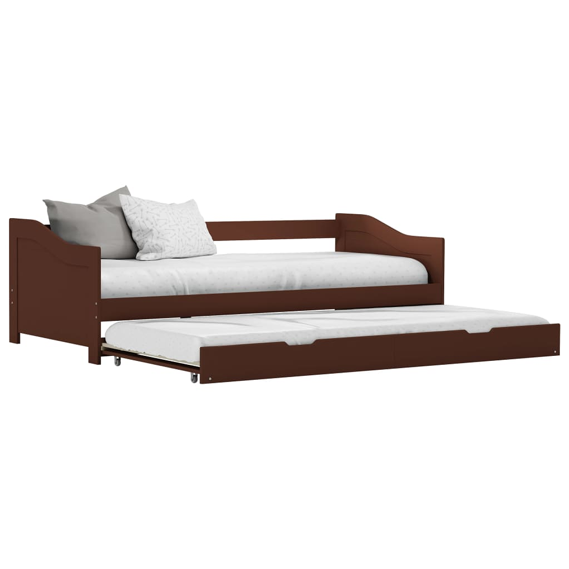 vidaXL Estrutura sofá-cama de puxar 90x200 cm madeira pinho castanho 1