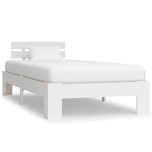 vidaXL Estrutura de cama 90x200 cm pinho maciço branco