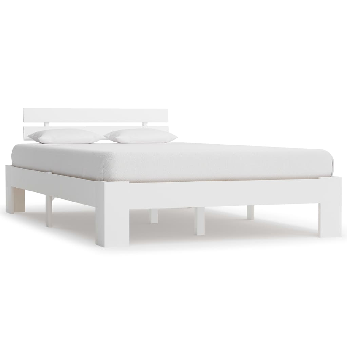 vidaXL Estrutura de cama 120x200 cm pinho maciço branco 1