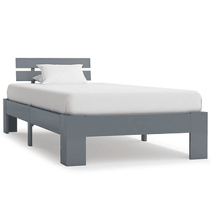 vidaXL Estrutura de cama 90x200 cm pinho maciço cinzento