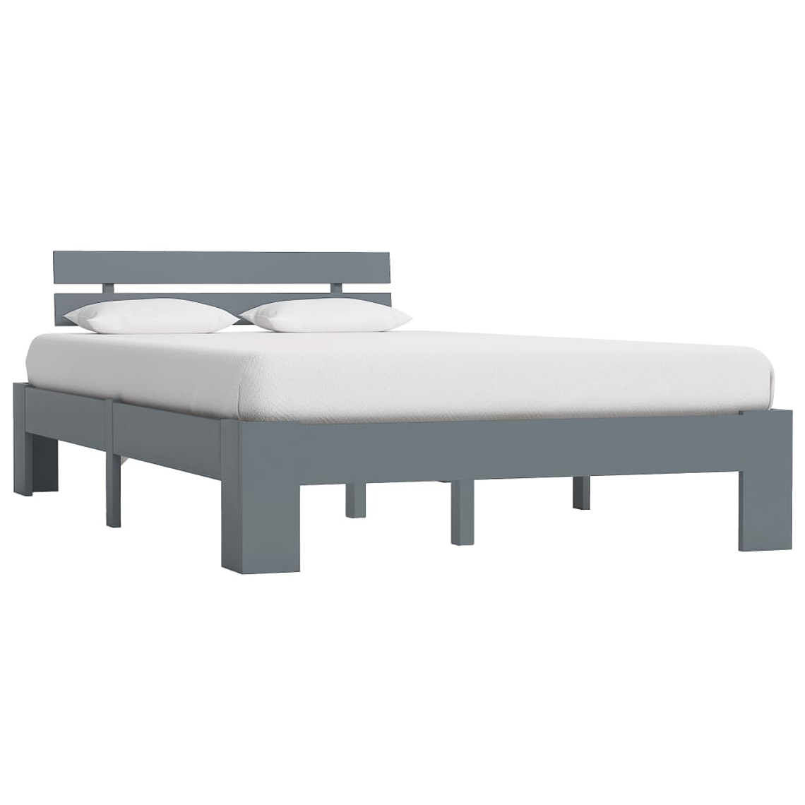 vidaXL Estrutura de cama 120x200 cm pinho maciço cinzento 1