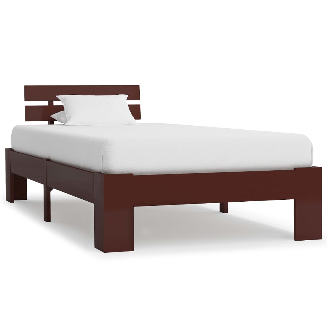 vidaXL Estrutura de cama 90x200 cm pinho maciço castanho-escuro 1