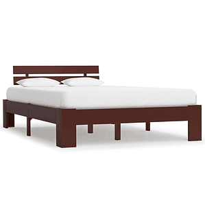 vidaXL Estrutura de cama 120x200 cm pinho maciço castanho-escuro