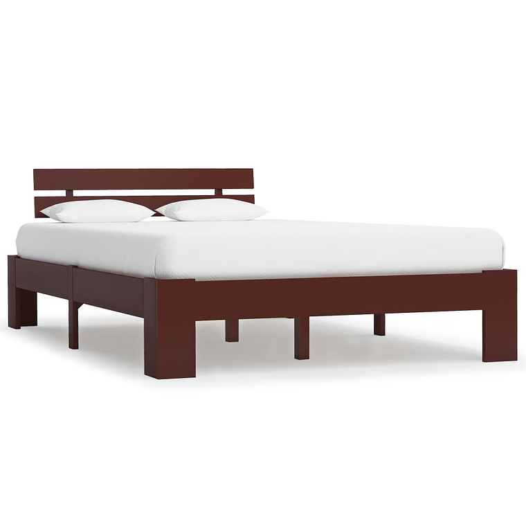 vidaXL Estrutura de cama 120x200 cm pinho maciço castanho-escuro 1