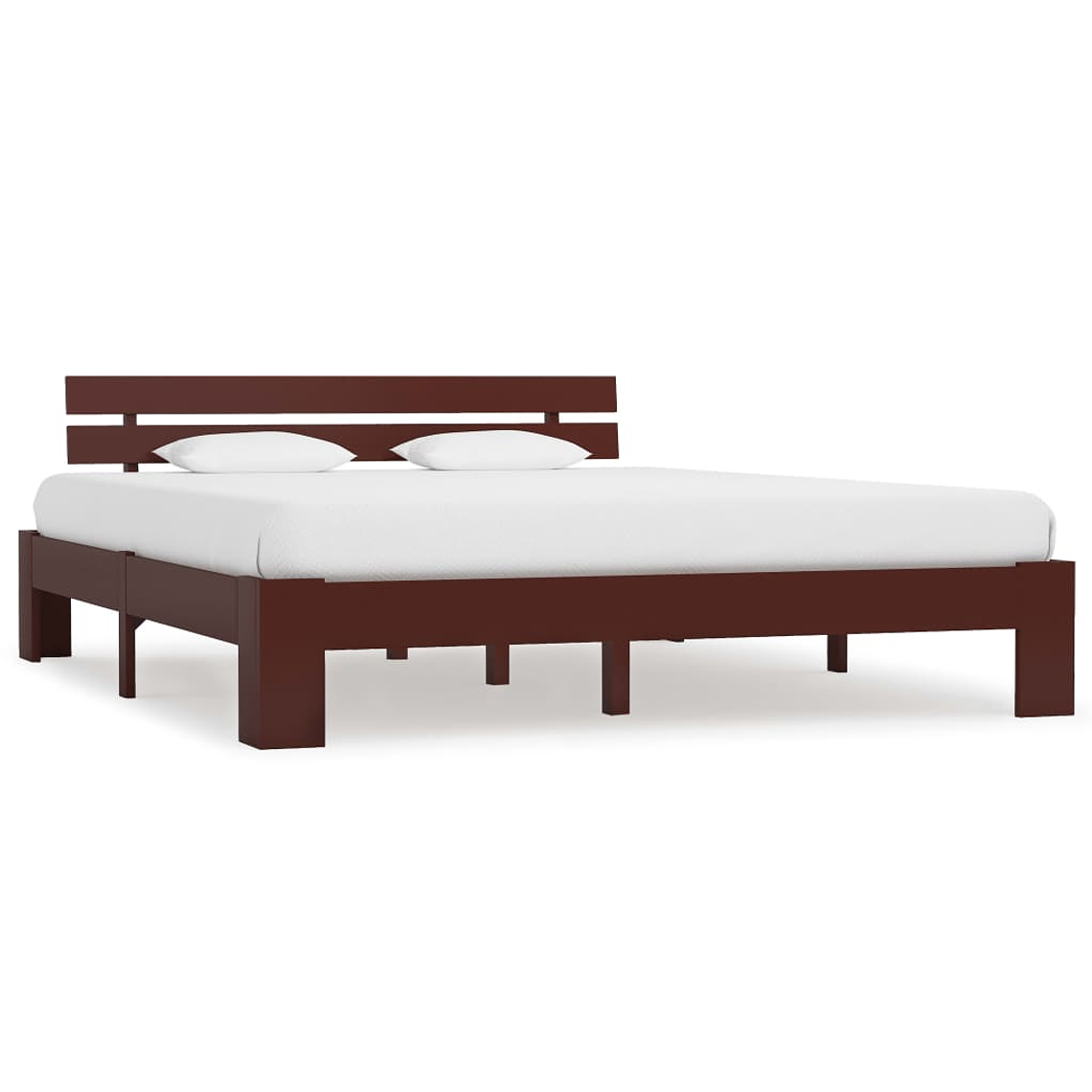 vidaXL Estrutura de cama 160x200 cm pinho maciço castanho-escuro 1