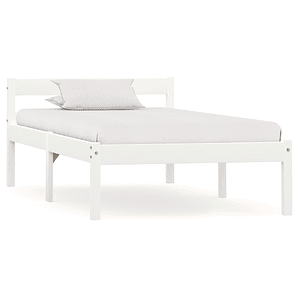 vidaXL Estrutura de cama 90x200 cm madeira pinho maciço branco