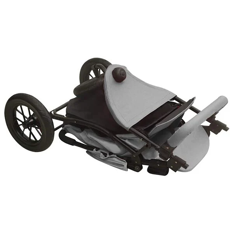 Carrinho de Bebé em Aço Cinzento-Claro | Reclinável, Compacto e Prático 10