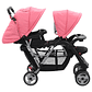 Twin Stroller in Pink and Black Steel | Double, Safe and Compact - thumbnail 2