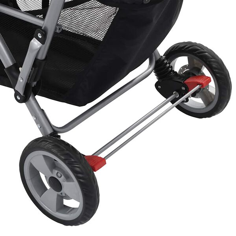 Twin Stroller in Pink and Black Steel | Double, Safe and Compact 8