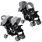 Twin Stroller in Pink and Black Steel | Double, Safe and Compact - thumbnail 12