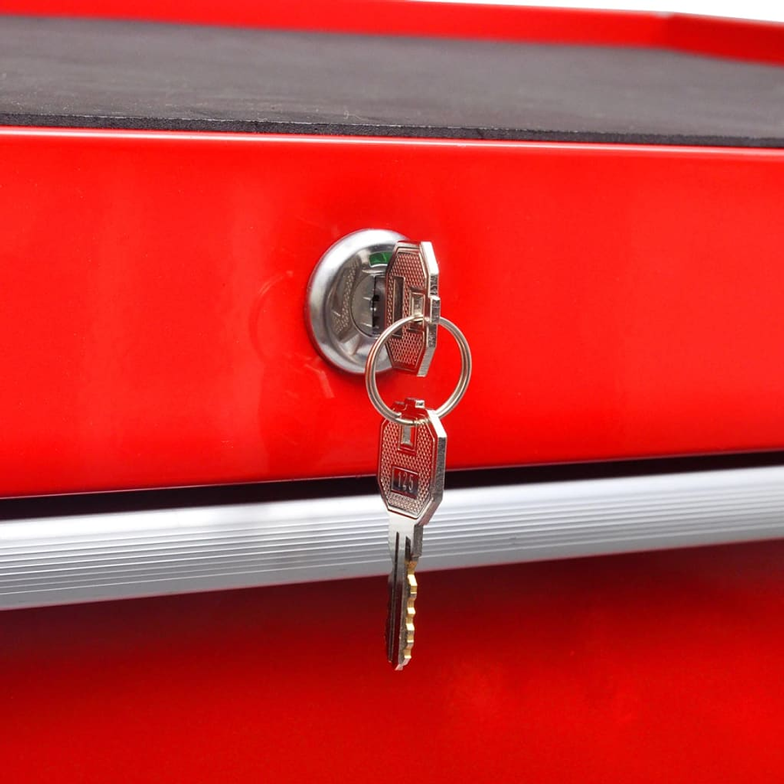 Red 7-Drawer Tool Trolley | Secure Organization and Easy Mobility 3