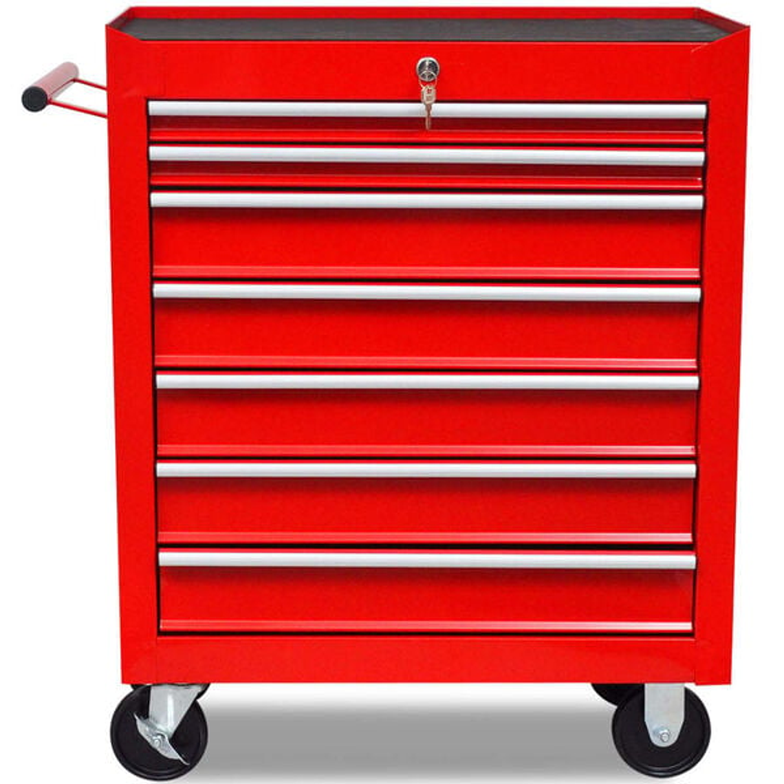 Red 7-Drawer Tool Trolley | Secure Organization and Easy Mobility 5