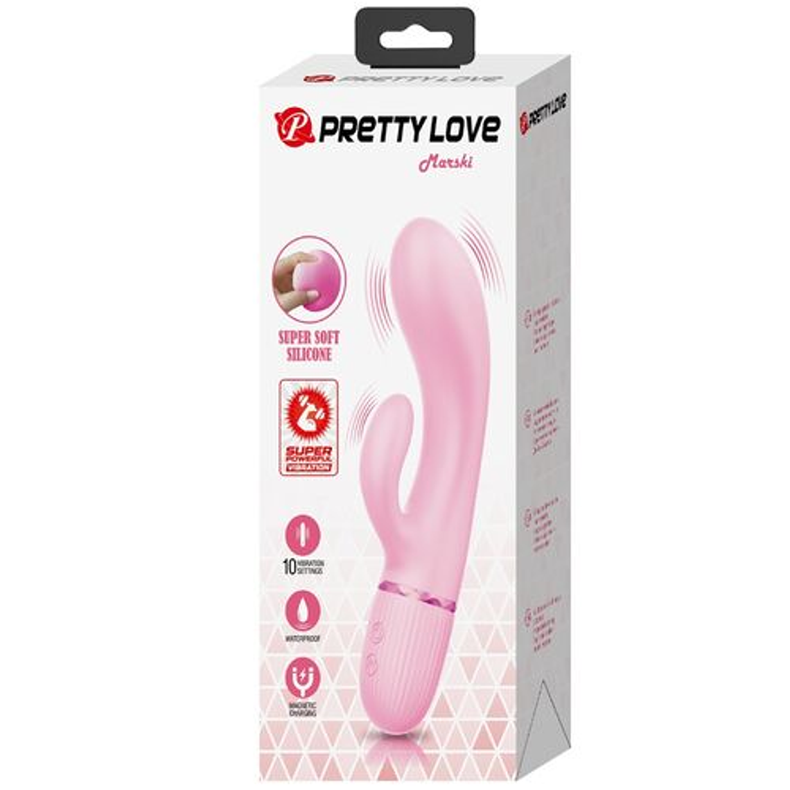 Marski Rabbit Pink Vibrator for G-Spot and Clitoris | 10 Functions and Velvety Silicone 10