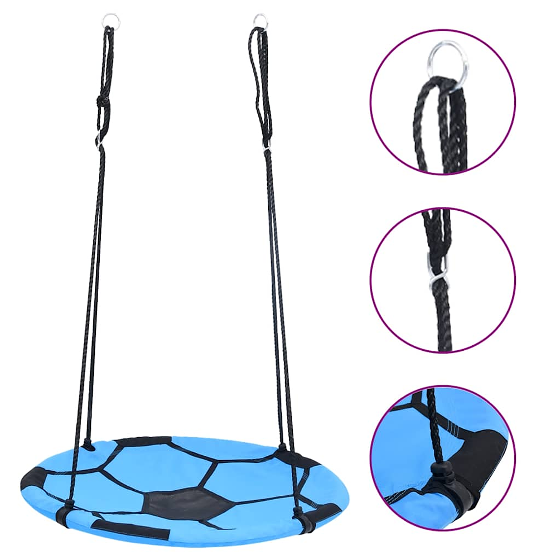 vidaXL Baloiço estilo ninho com tema de futebol 100 cm 1