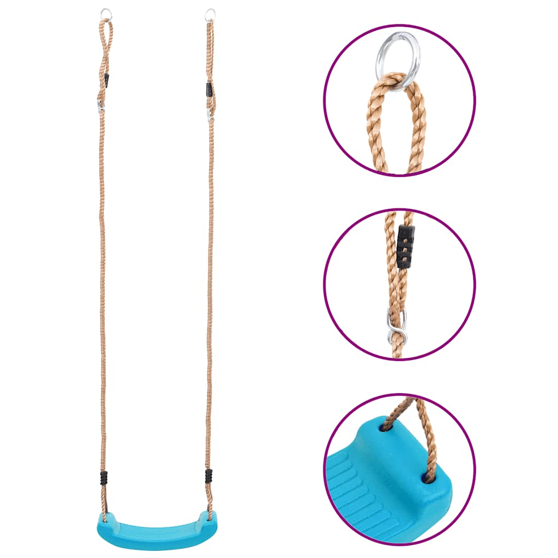 vidaXL Assento de baloiço infantil azul-claro 1