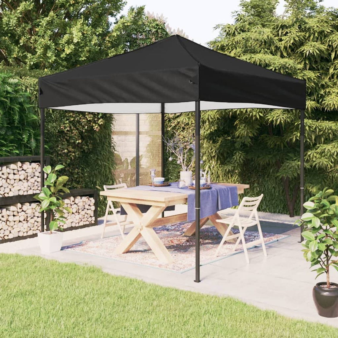 vidaXL Tenda para festas dobrável 2x2 m preto 1