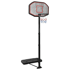 vidaXL Tabela de basquetebol 258-363 cm polietileno preto