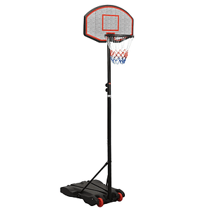 vidaXL Tabela de basquetebol 216-250 cm polietileno preto